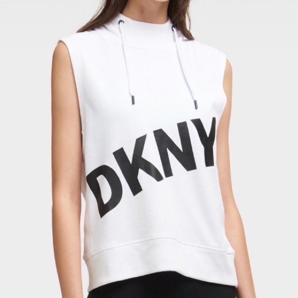Sleeveless Cropped Logo Hoodie DKNY Sport - Picture 2 of 2